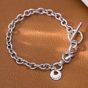 *NEW 925 Sterling Silver Link Toggle Bar Bracelet